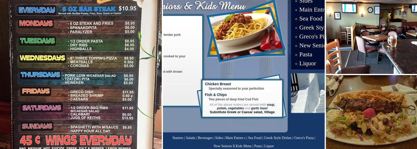 Greco’s Pizza Menu
