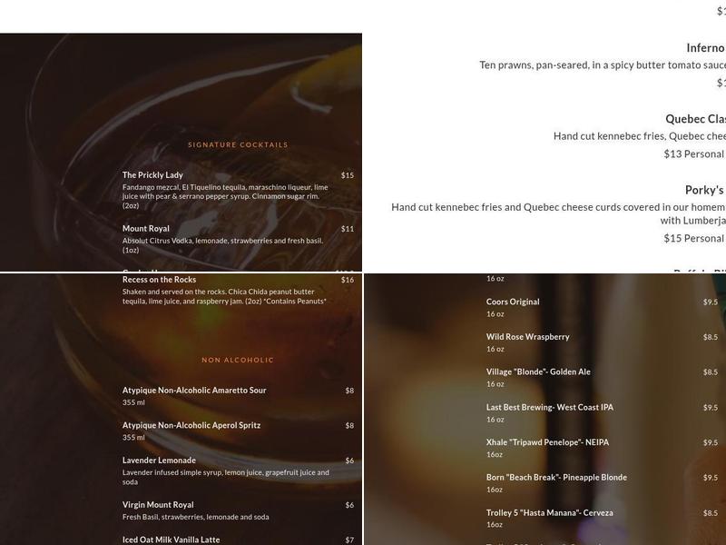 Spot On Kitchen & Bar Menu