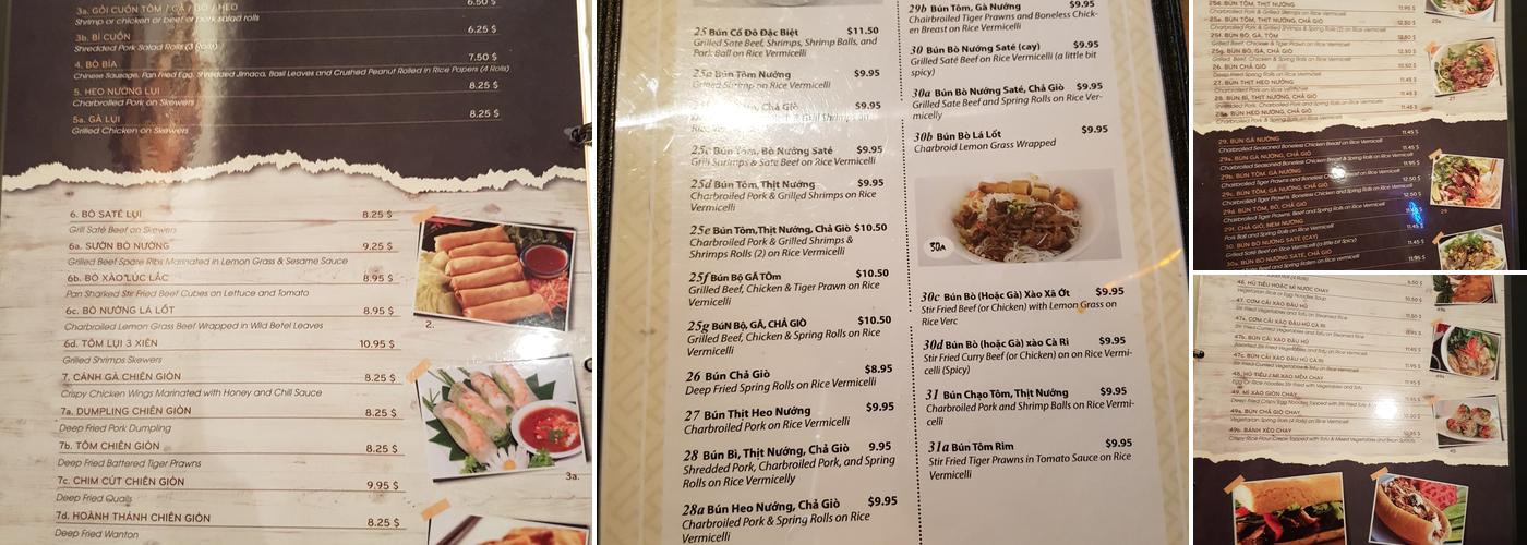 CO DO Vietnamese Restaurant Menu