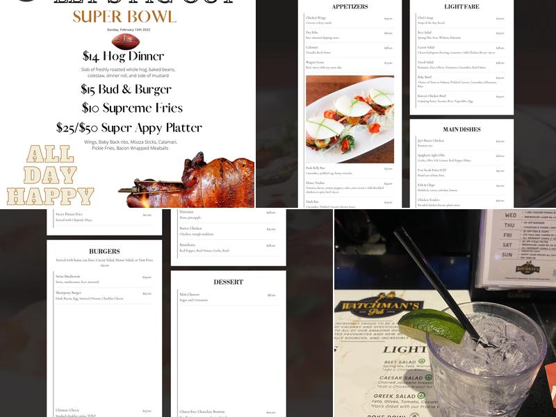 Watchman's Pub & Eatery Menu