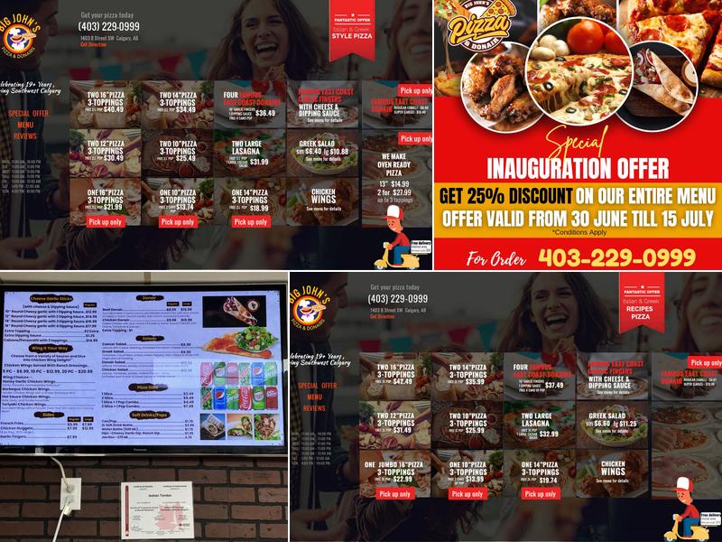 BIG John's Pizza and Donairs Menu