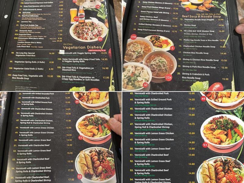 Ha Long Bay Vietnamese Cuisine Menu