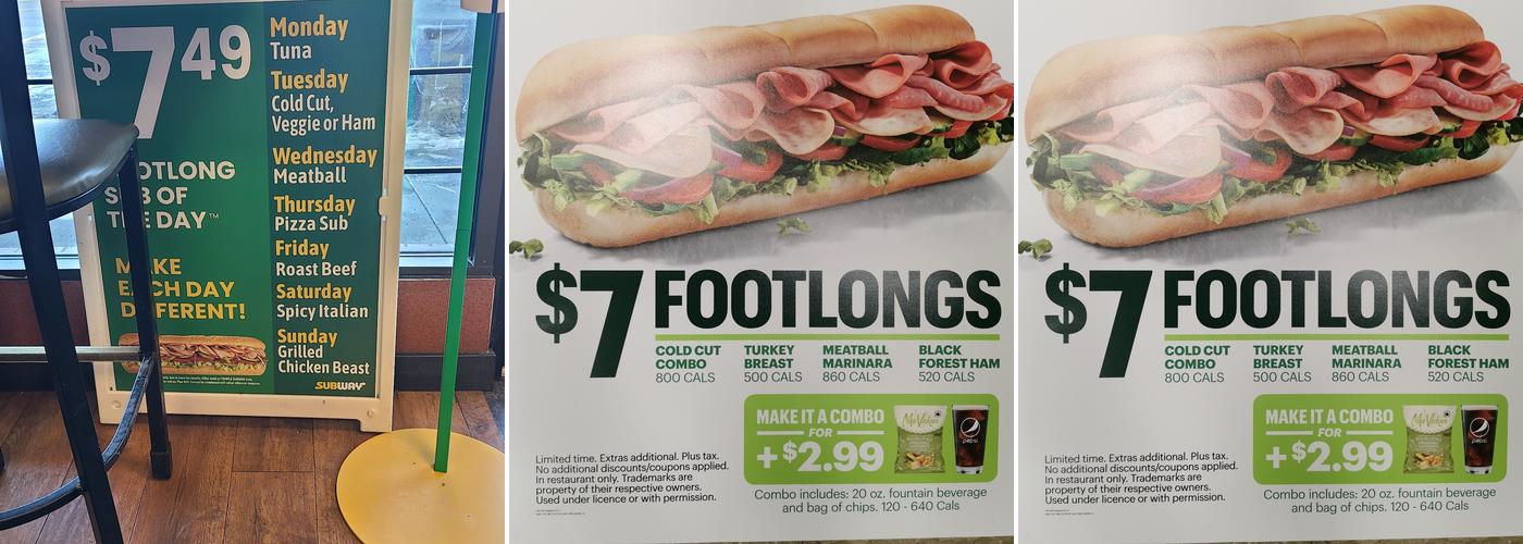 Subway Menu