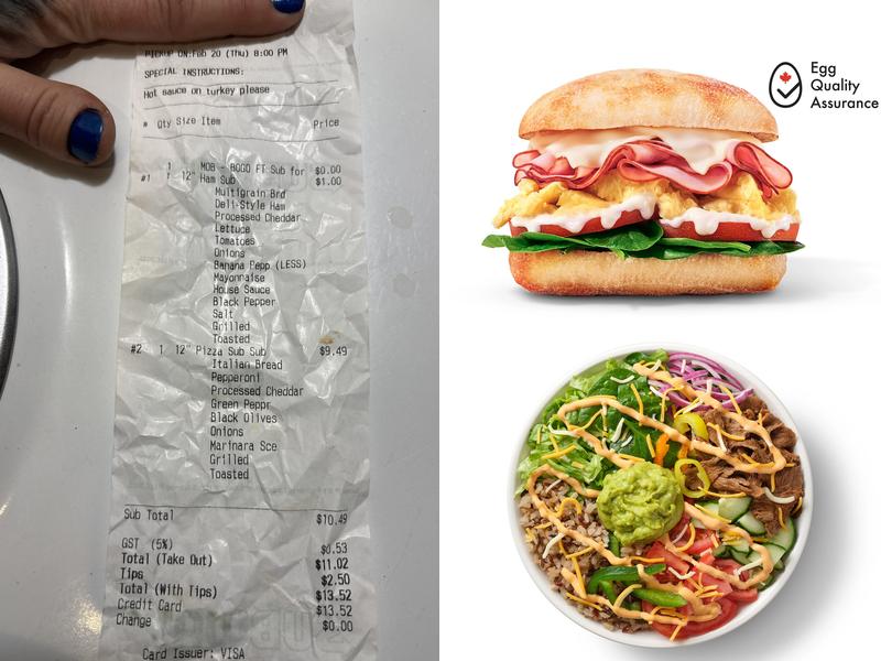Subway Menu