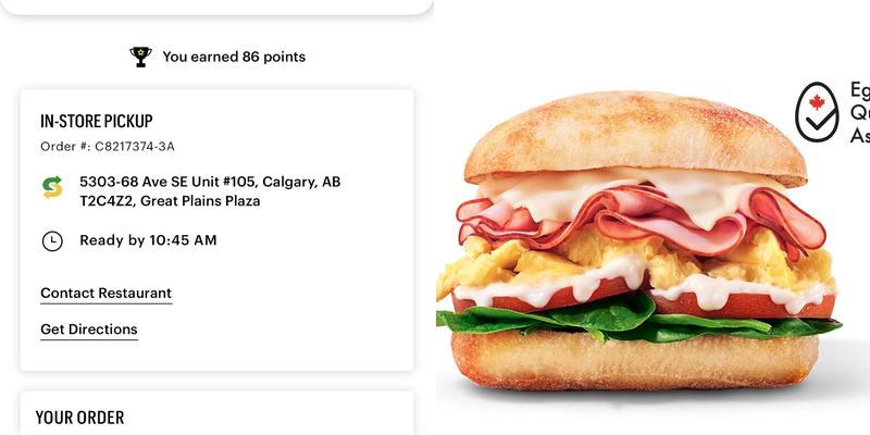 Subway Menu