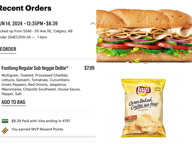 Subway Menu