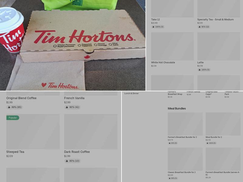 Tim Hortons Menu