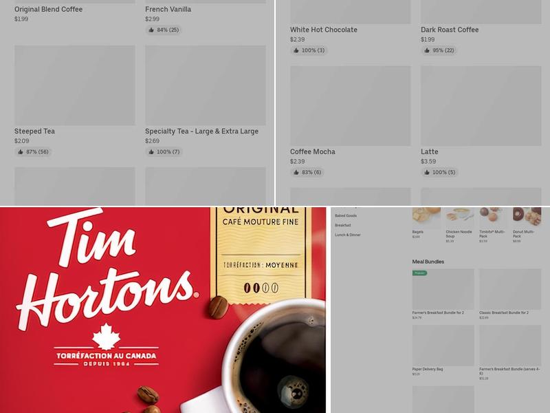 Tim Hortons Menu