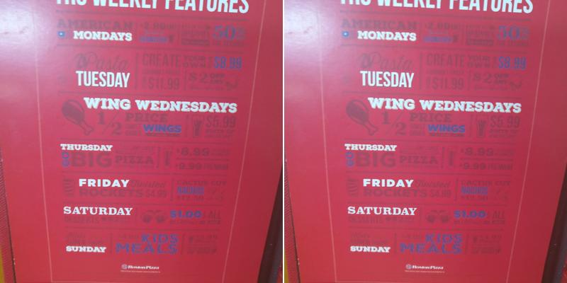 Boston Pizza Menu