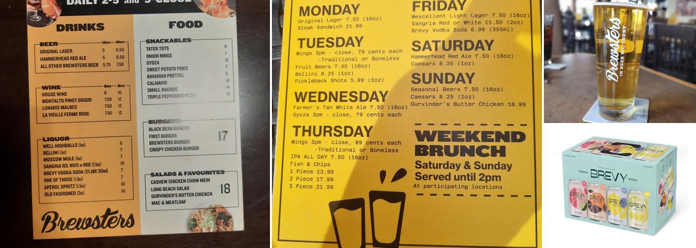 Brewsters Brewing Company and Restaurant - Crowfoot Menu