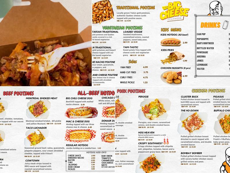 The Big Cheese Poutinerie Menu