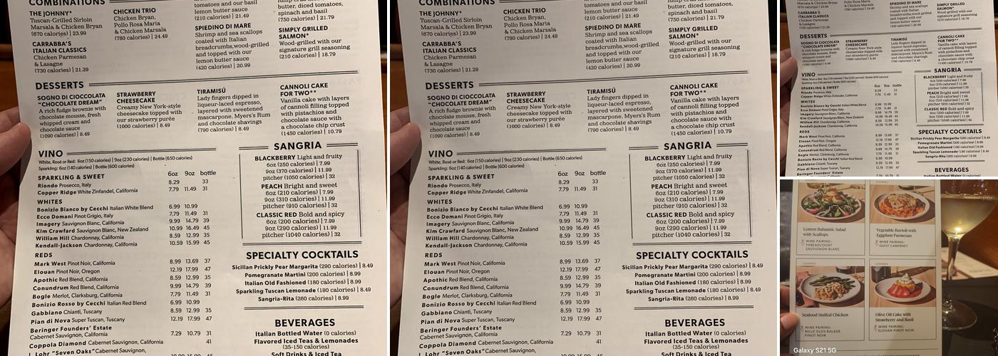 Carrabba's Italian Grill Menu