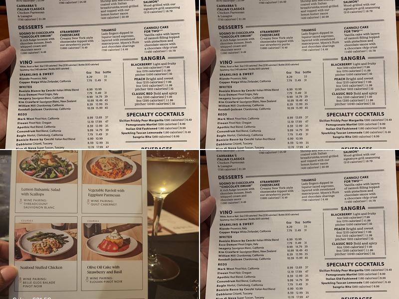 Carrabba's Italian Grill Menu