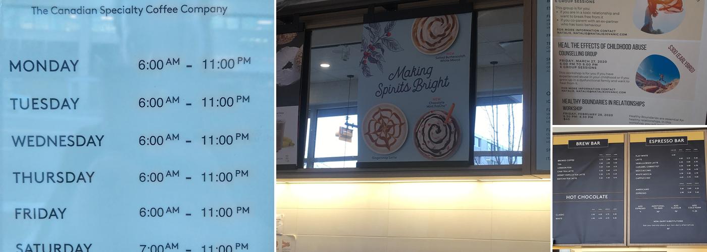 Second Cup Café Menu