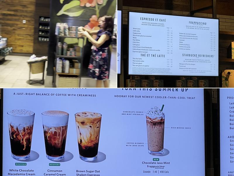 Starbucks Charlie Departures level Air Canada Menu