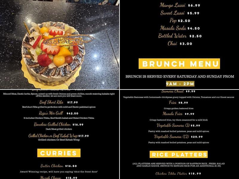 Raja's Grill Calgary Menu