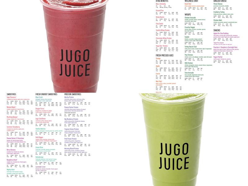 Jugo Juice Menu
