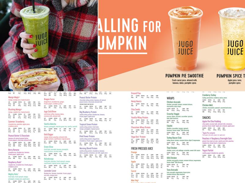 Jugo Juice Menu