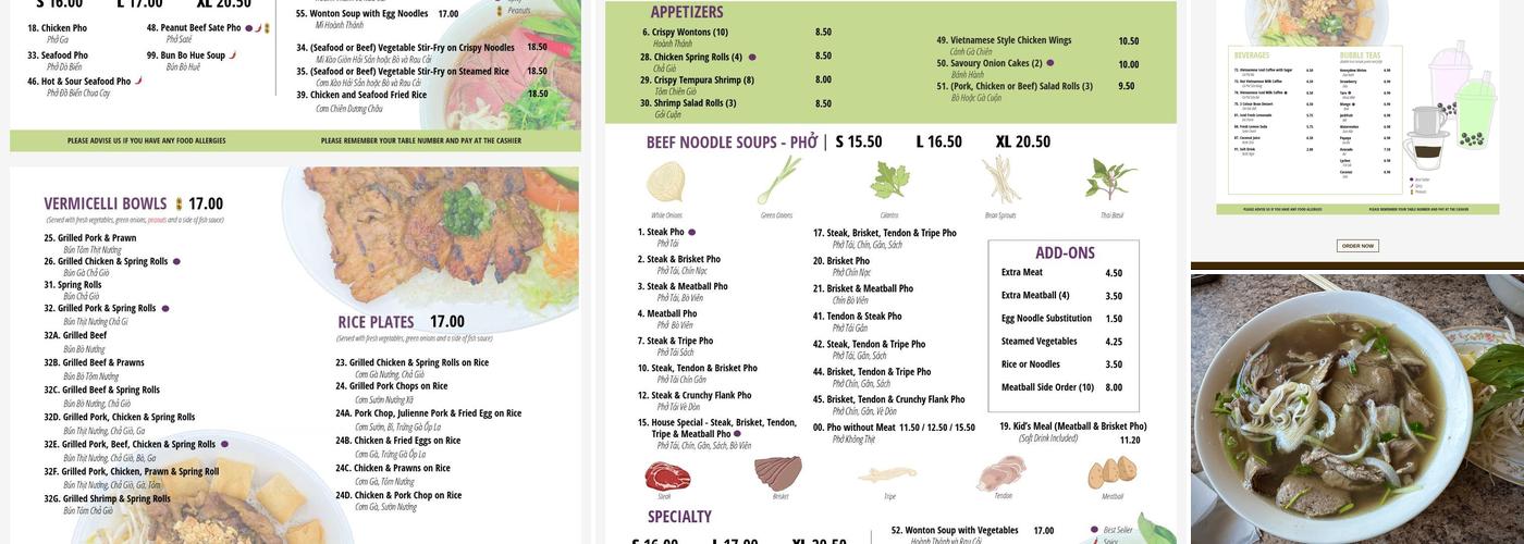 Pho Hoan Pasteur (Mahogany) Menu