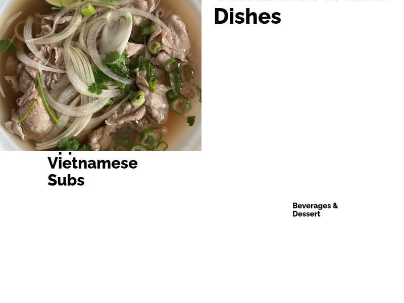 Pho X.O. Menu