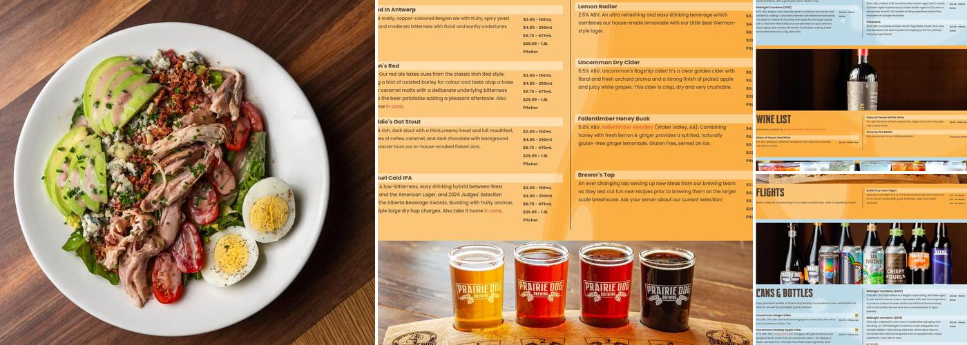 Prairie Dog Brewing Menu