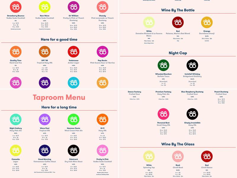 Eighty-Eight Brewing Co. Menu