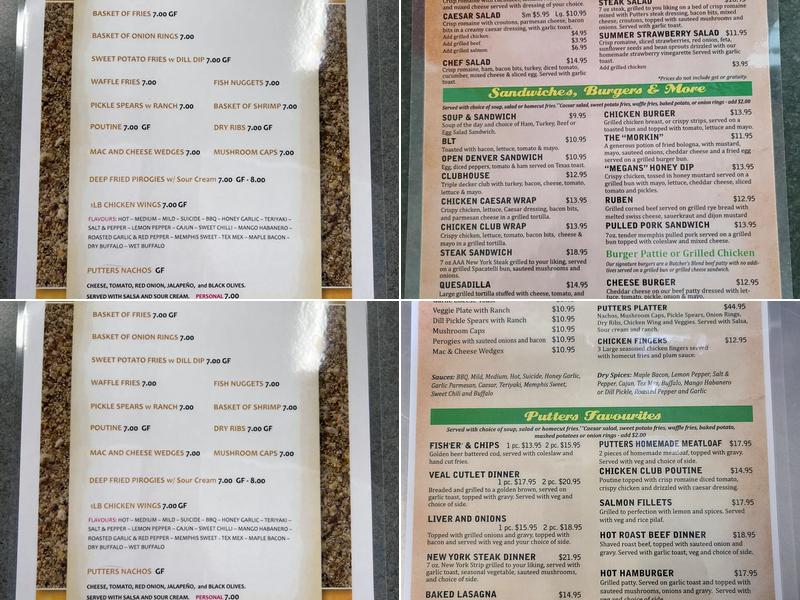 The Fairway - Restaurant & Catering Menu