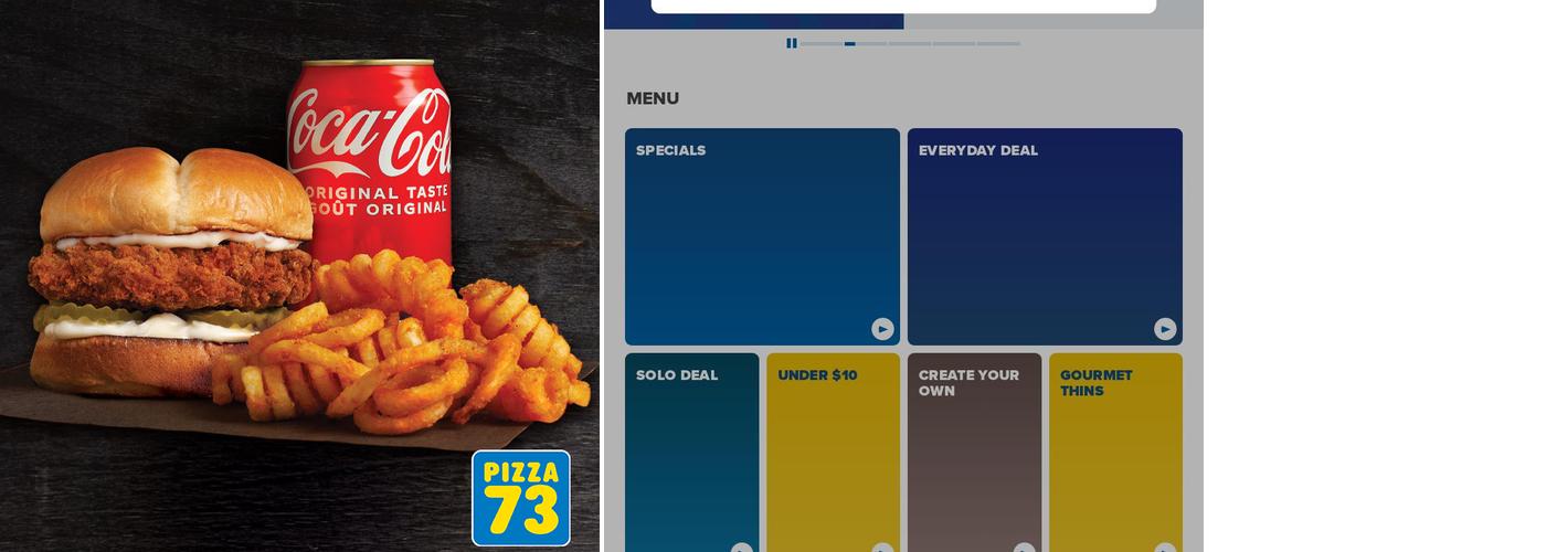 Pizza 73 Menu