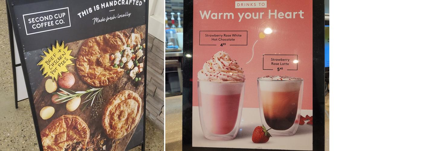 Second Cup Café Menu