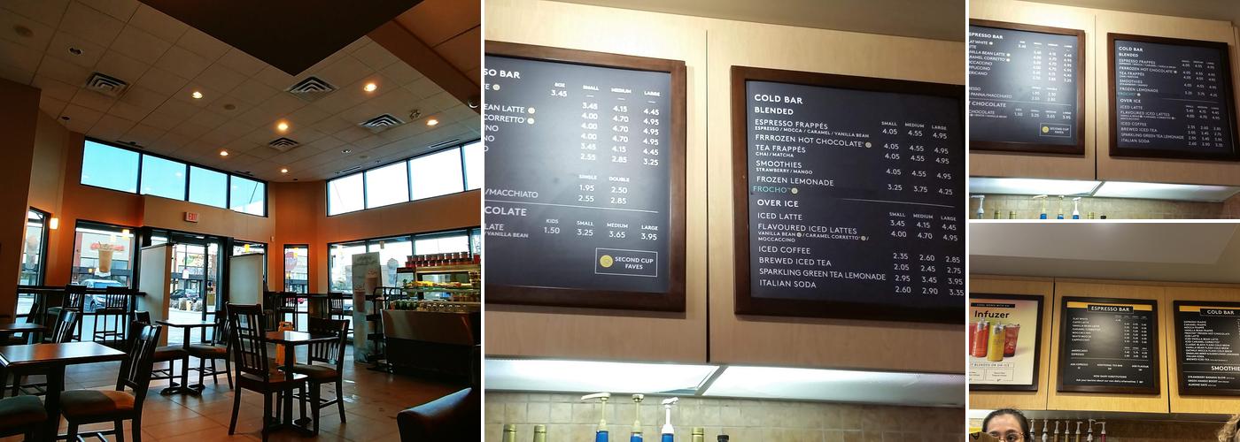 Second Cup Café Menu
