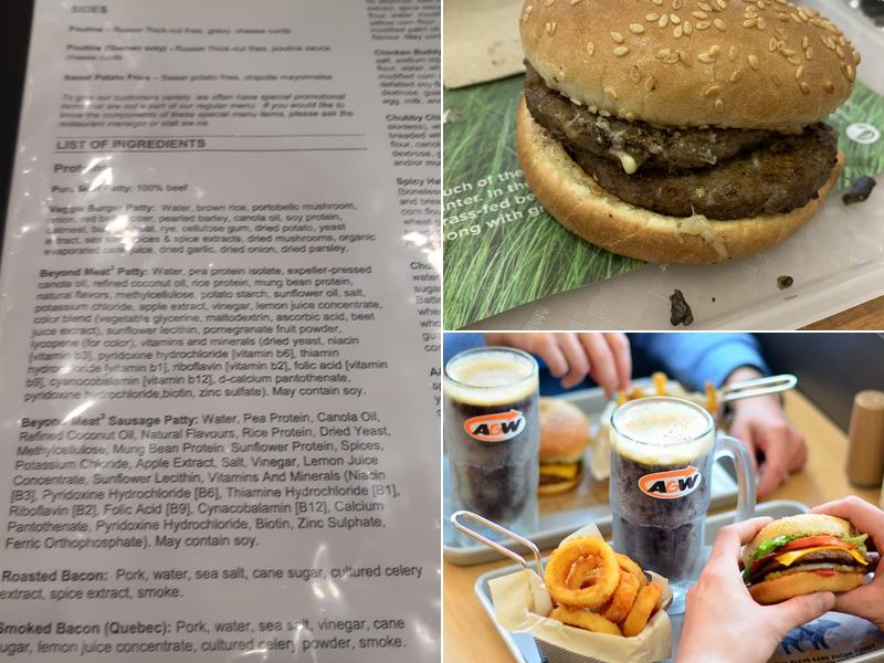 A&W Canada Menu