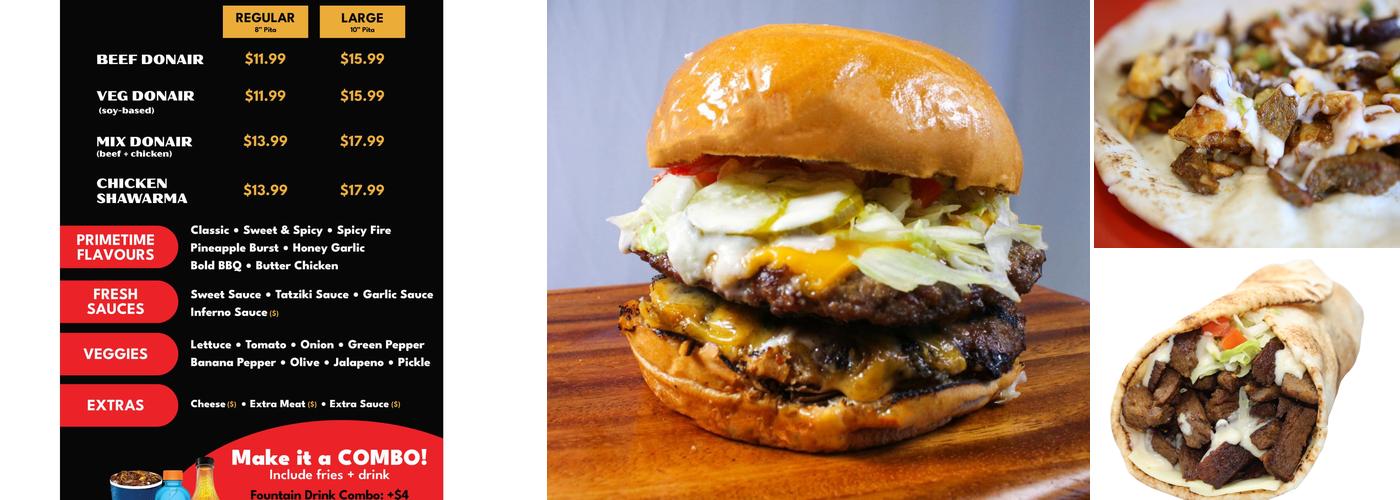 PrimeTime Donair & Poutine Menu