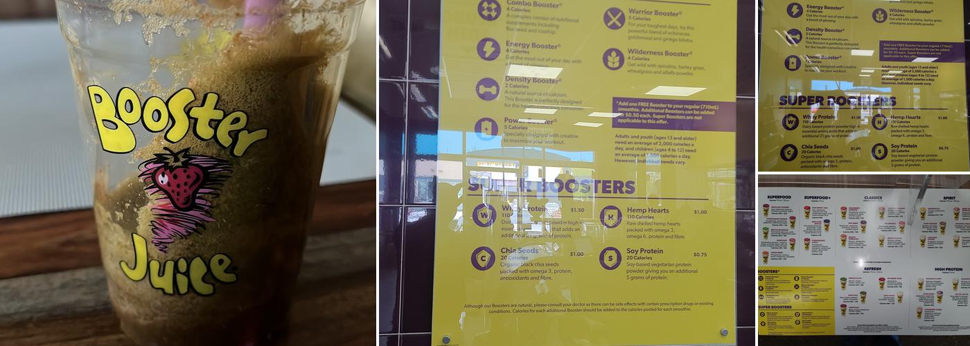 Booster Juice Menu