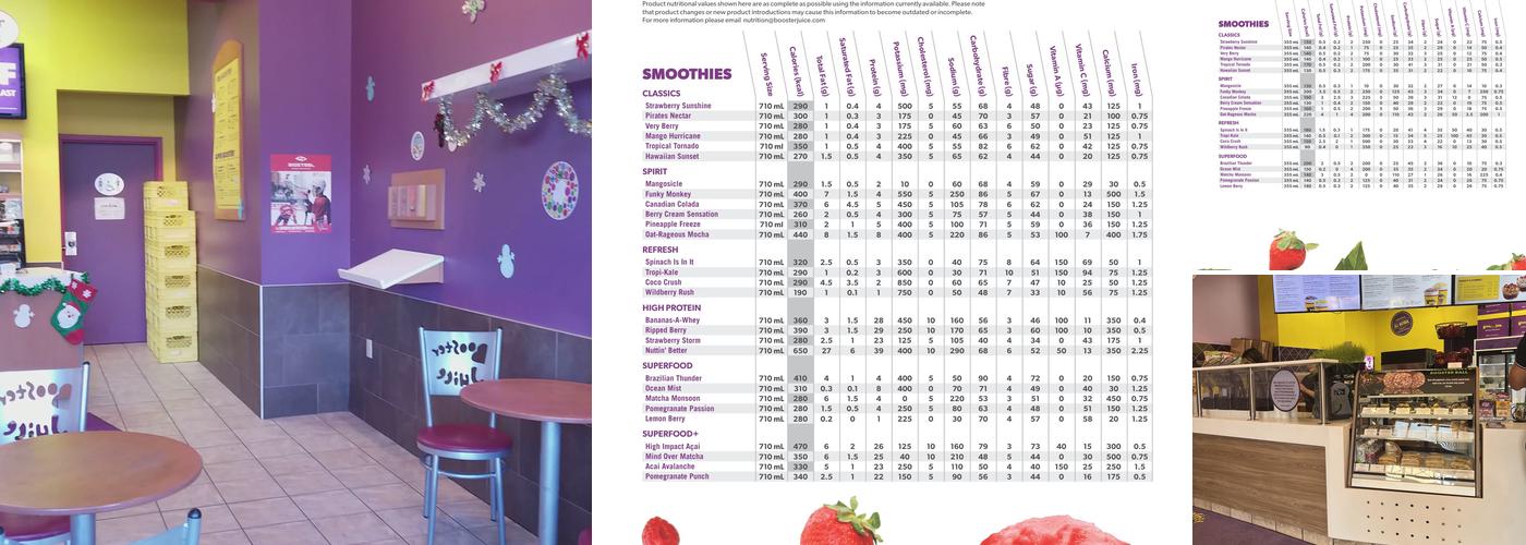 Booster Juice Menu