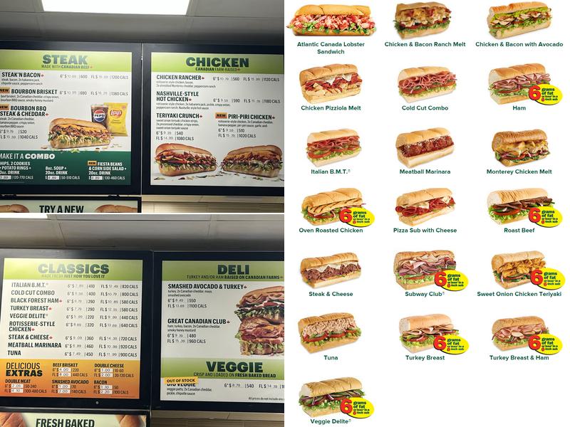 Subway Menu