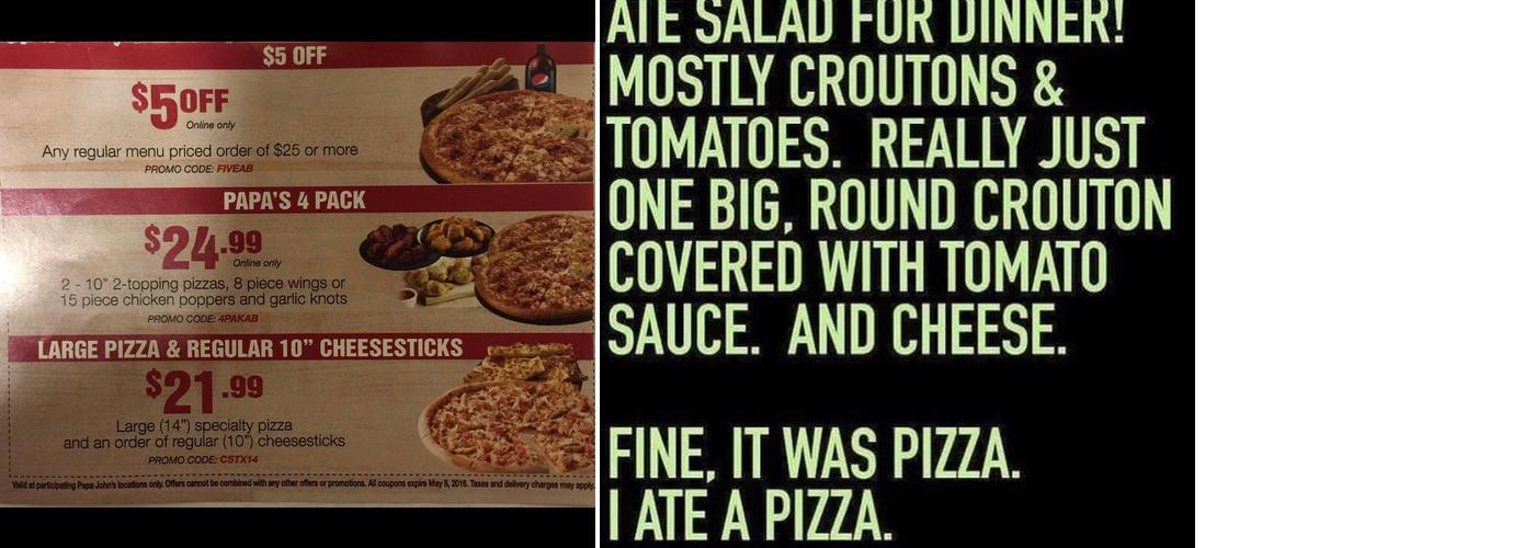 Papa John's Pizza Menu