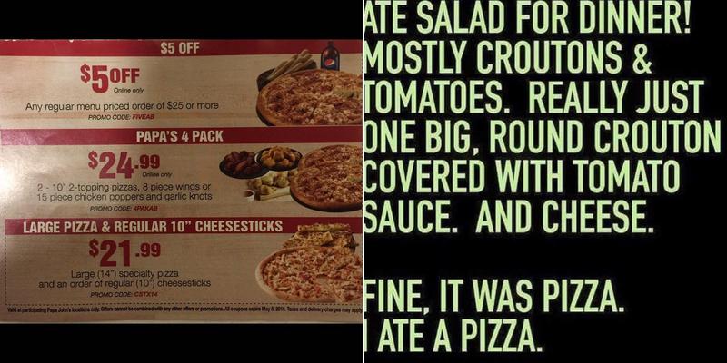 Papa John's Pizza Menu