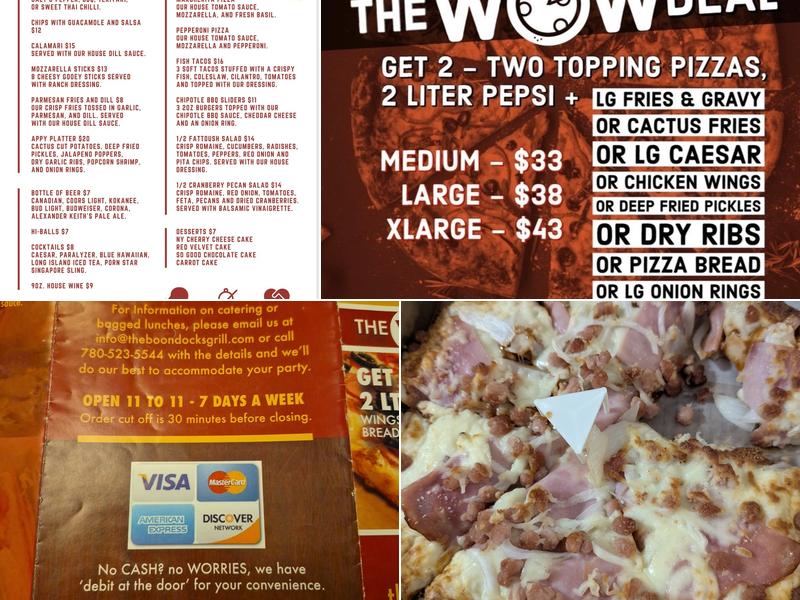 The Boondocks Grill Menu