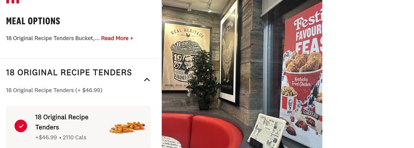 KFC Menu