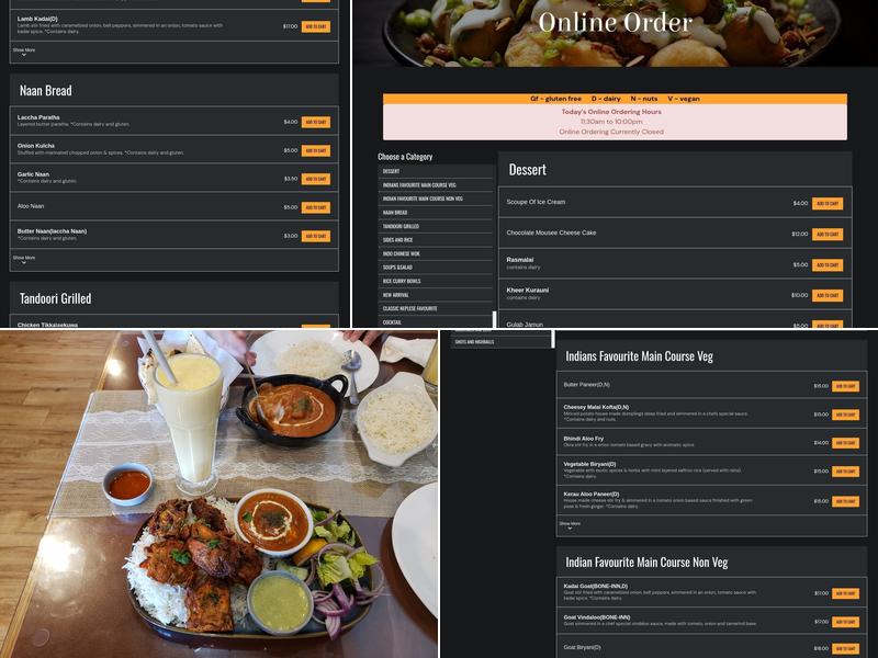 Blue Fire Restaurant and bar Menu