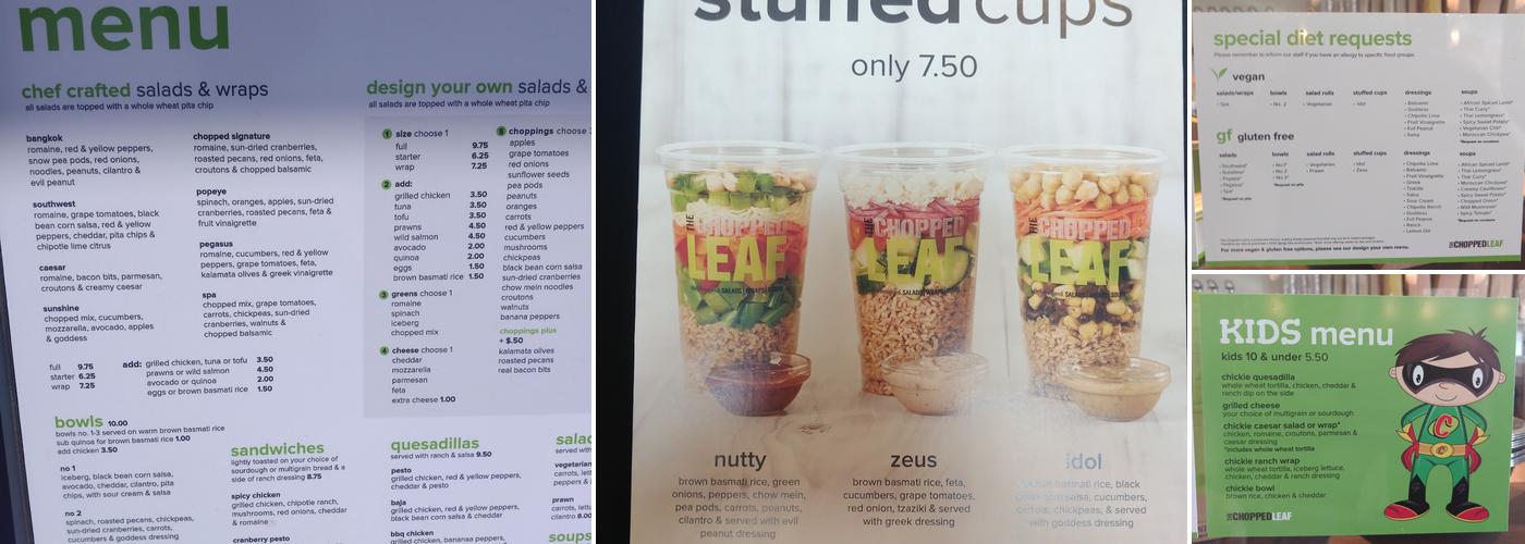 Chopped Leaf Menu