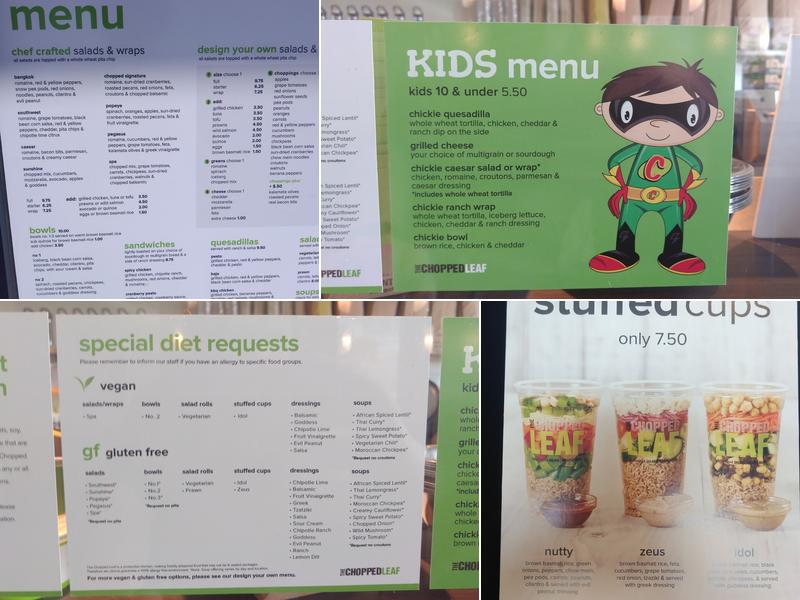 Chopped Leaf Menu