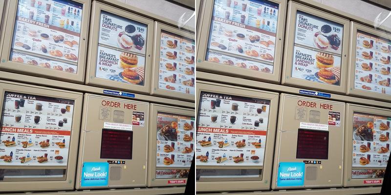 Tim Hortons Menu