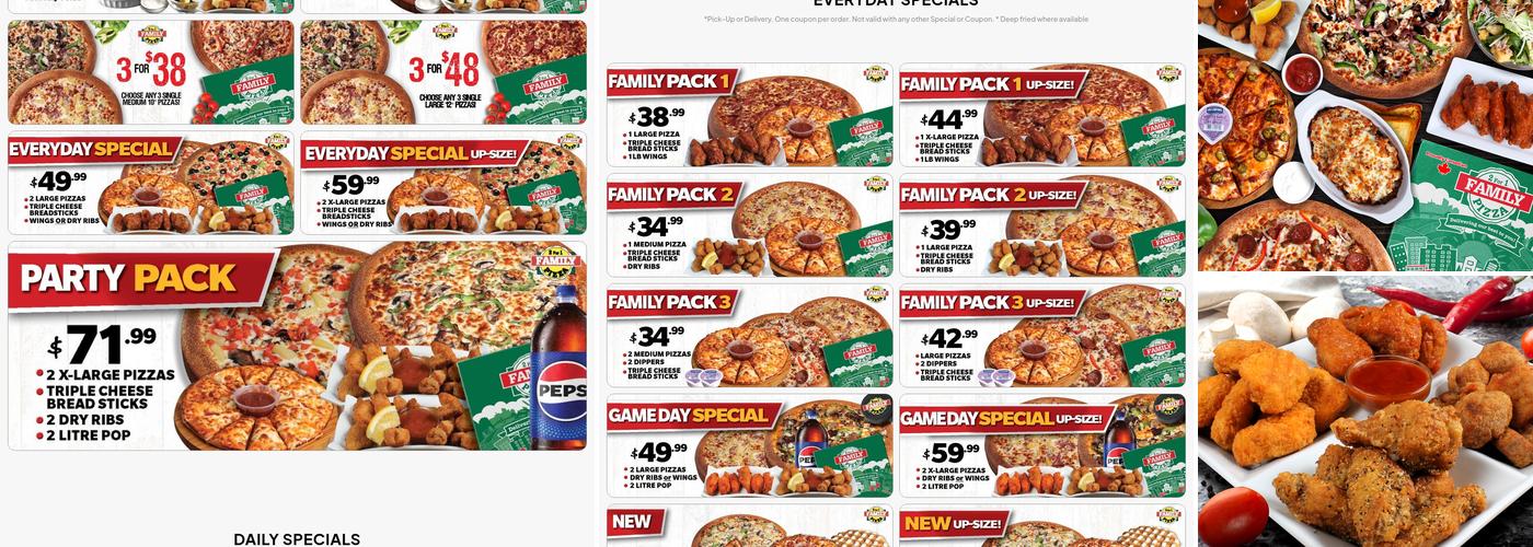 Provost Family Pizza Menu