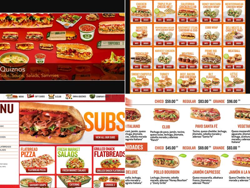 Quiznos Menu