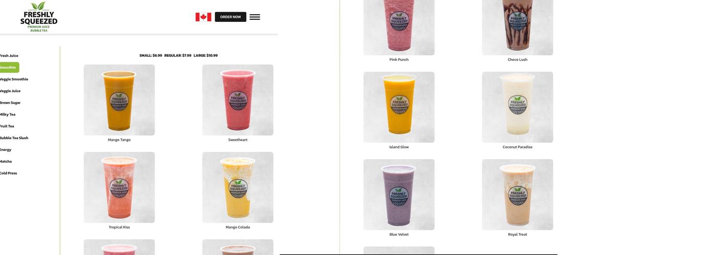 Freshly Squeezed Menu