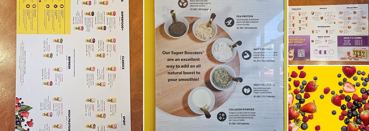 Booster Juice Menu