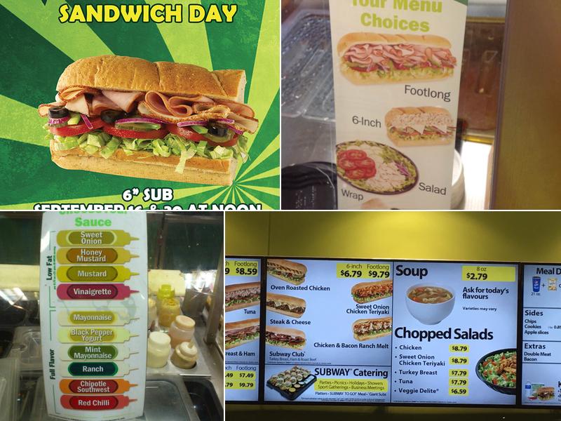 Subway Menu