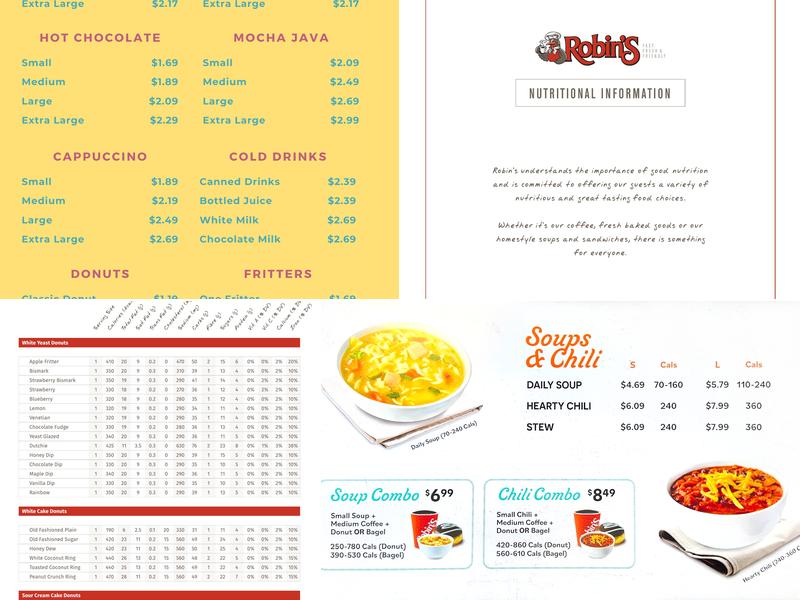 Robin's Donuts Menu