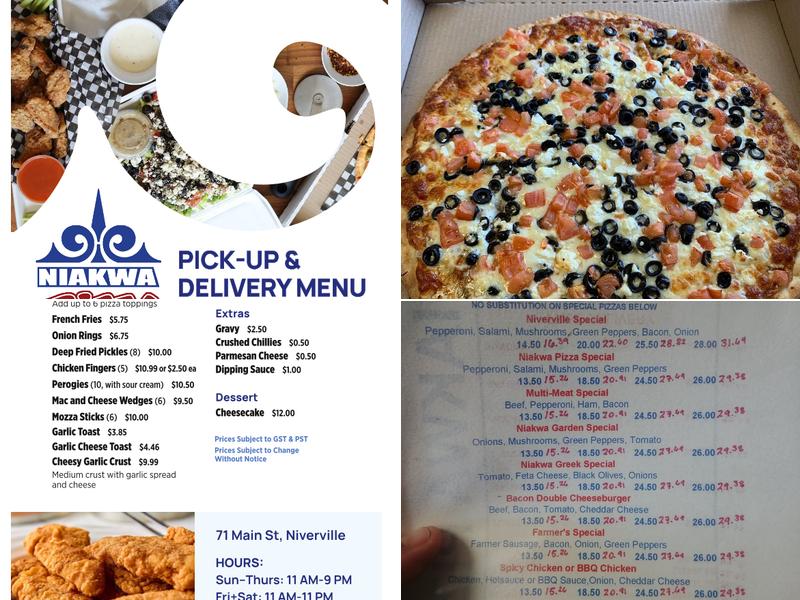 Niakwa Pizza Menu